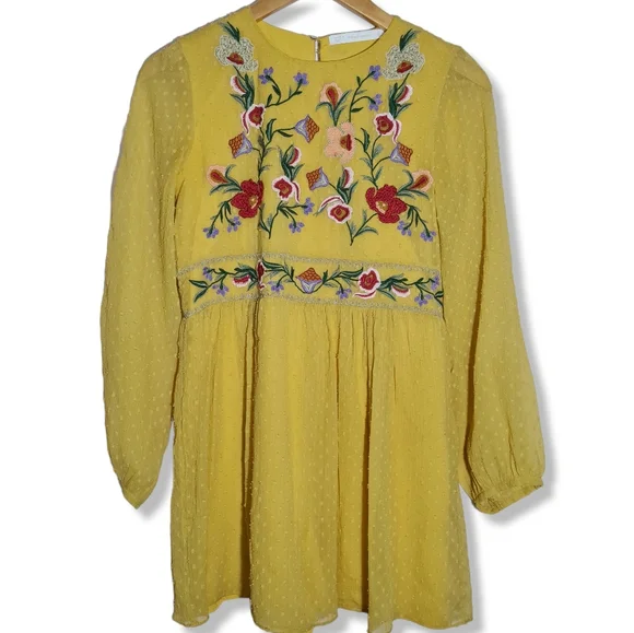 Size- S, ZARA Embroidered mesh jumpsuit dress. - Picture 3 of 10